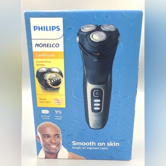 New Phillips Norelco Caretouch Rechargeable Wet & Dry Shaver With Pop Up Trimmer - Picture 1 of 8